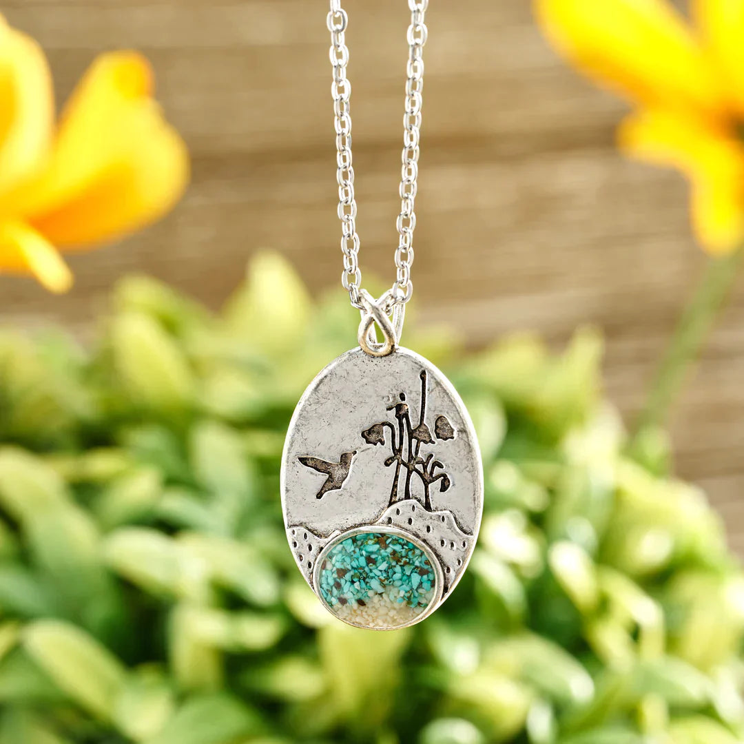Collier Oiseau Floral en Argent