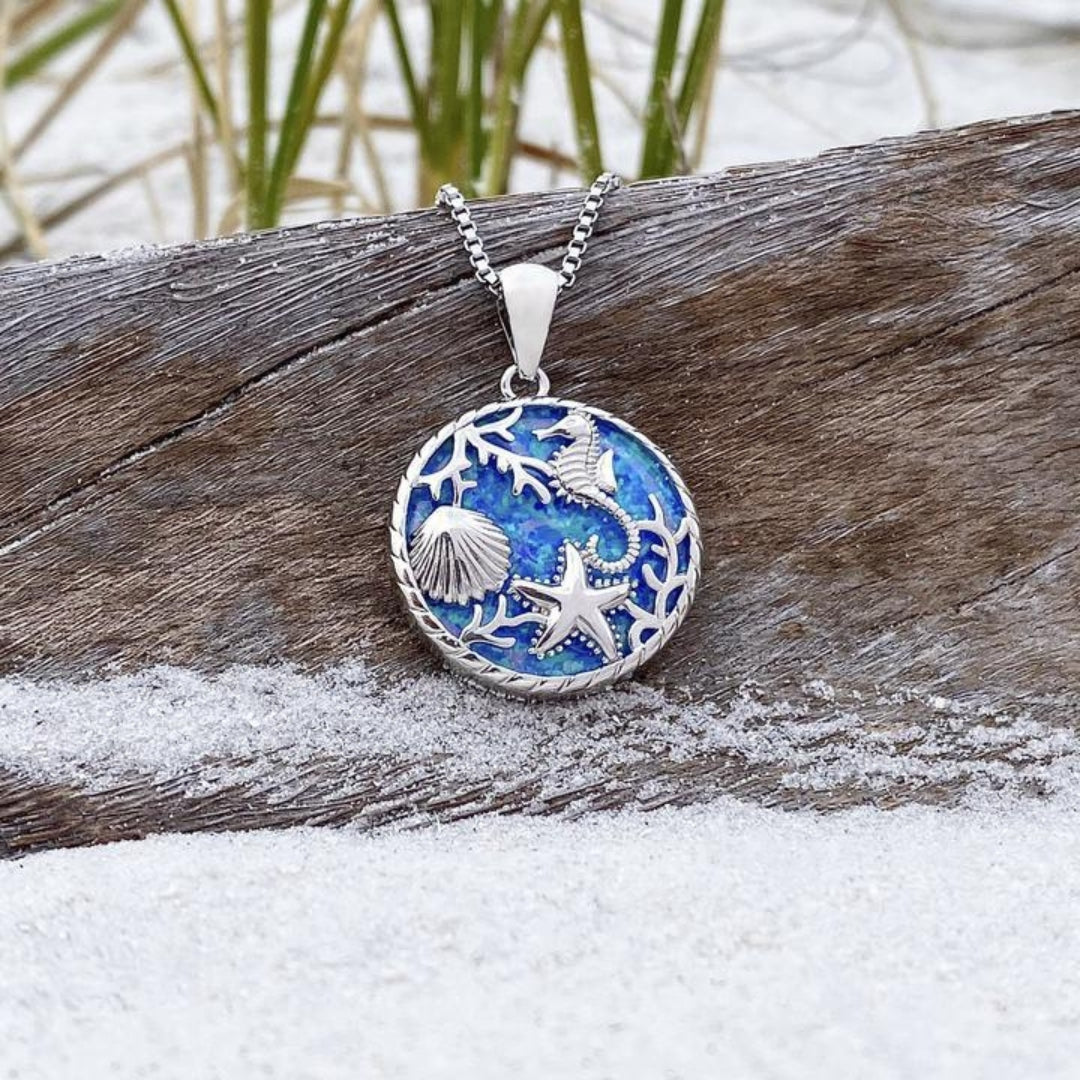 Collier Océanique avec Opale en Argent