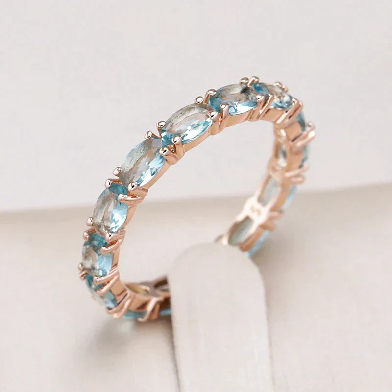 Bague Turquoise Zirconia Incrustée en Or