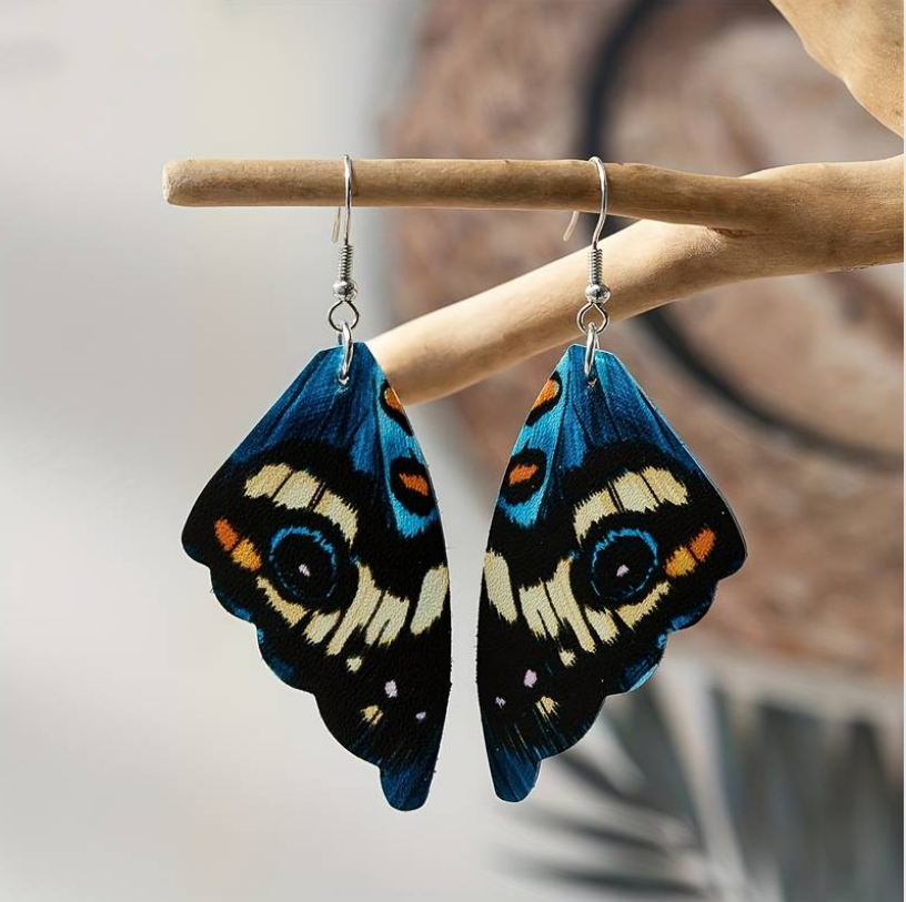 Boucles d'oreilles vintage en forme d'ailes de papillon