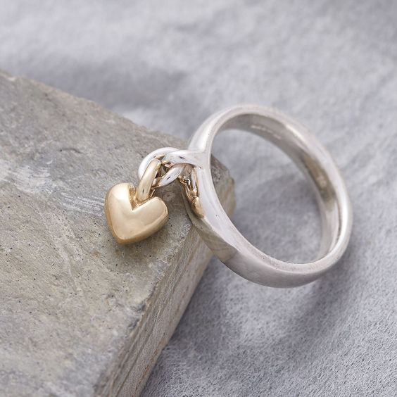 Bague cœur d'or vintage