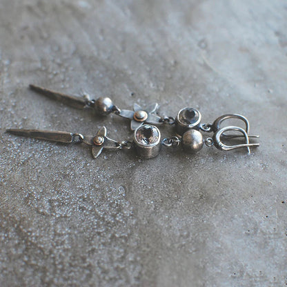 Boucle d'Oreille Pendentif Étoile en Strass