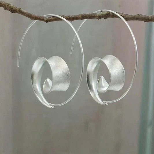 Boucles d'oreilles Spirale Argentées