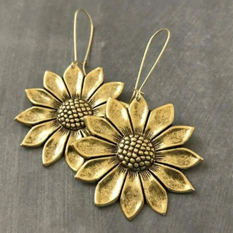 Boucles d'oreilles marguerite en or