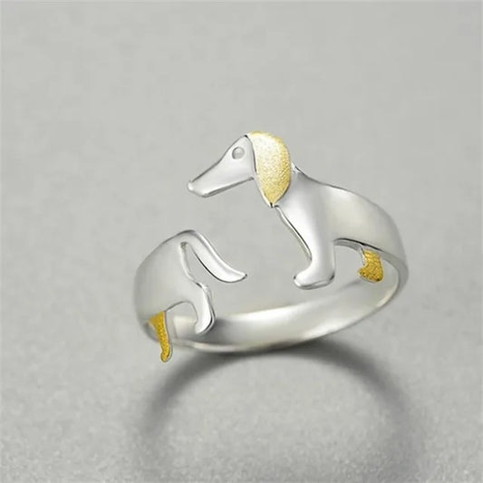 Bague Vintage Teckel en Argent Sterling