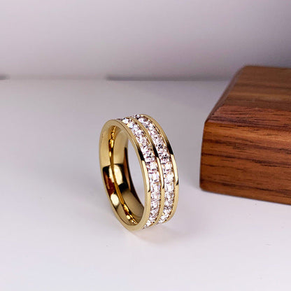 Bague à Deux Couches avec Zirconias