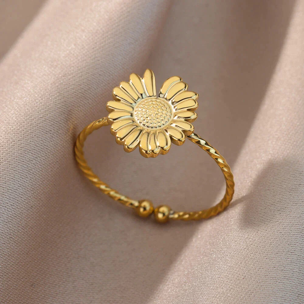 Bague Ajustable Tournesol en Or
