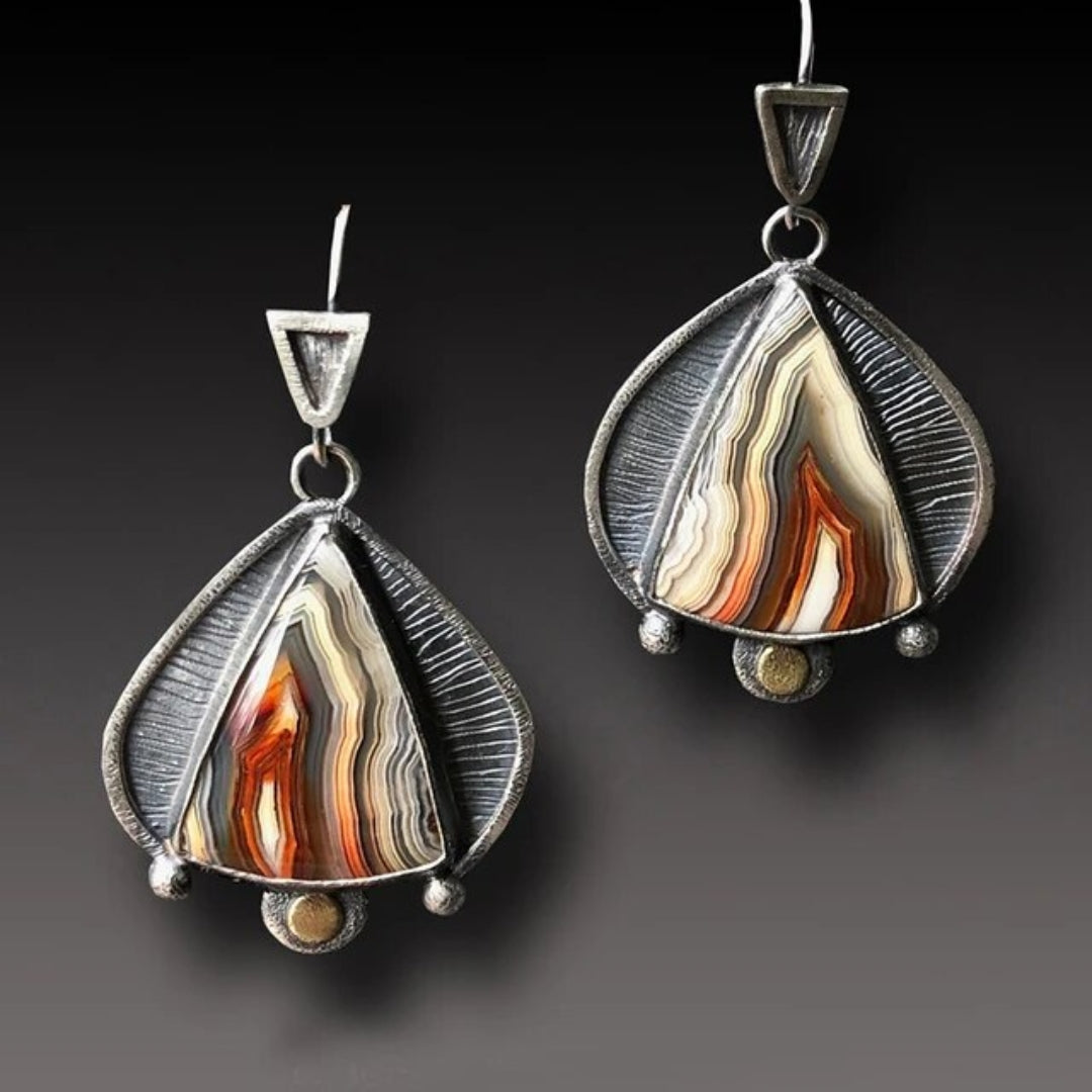 Boucles d'oreilles vintage en forme d'œil du désert