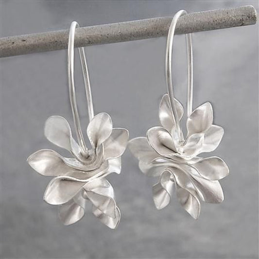 Boucles d'oreilles vintage irrégulières en argent