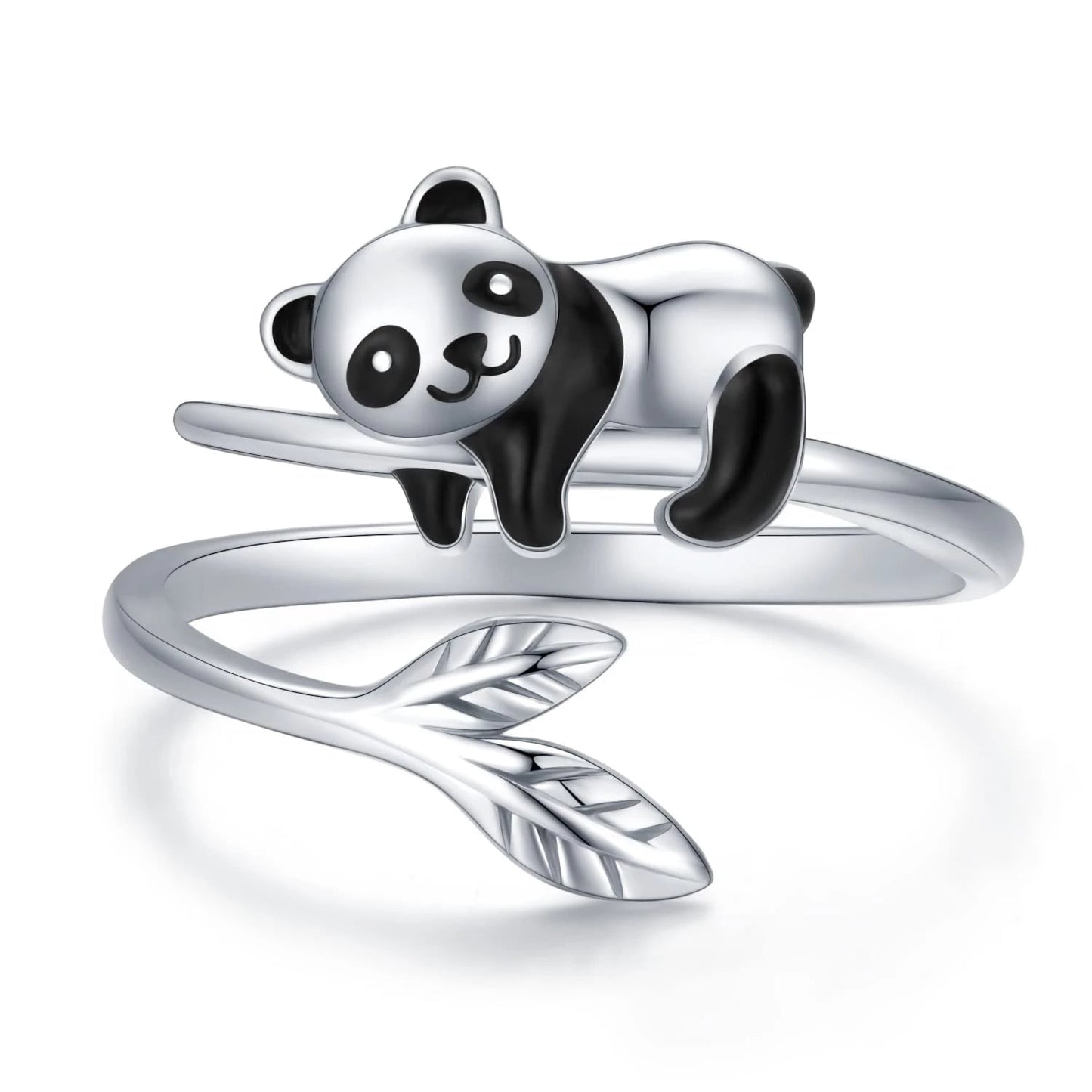 Bague Réglable Panda Mignon en Argent Sterling 925