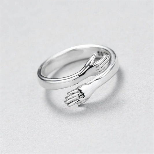 Bague câlin réglable en argent