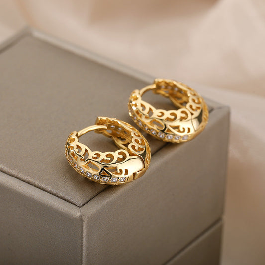 Boucles d'oreilles minimalistes Mandala en or