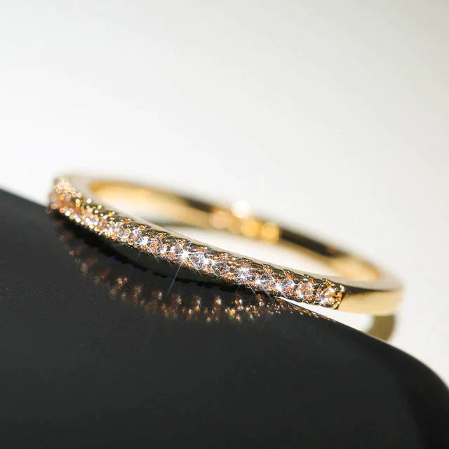 Bague Minimaliste en Zircone en Or et Argent