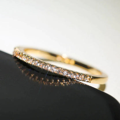 Bague Minimaliste en Zircone en Or et Argent