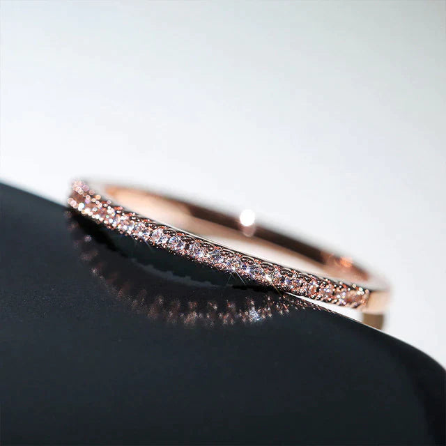 Bague Minimaliste en Zircone en Or et Argent