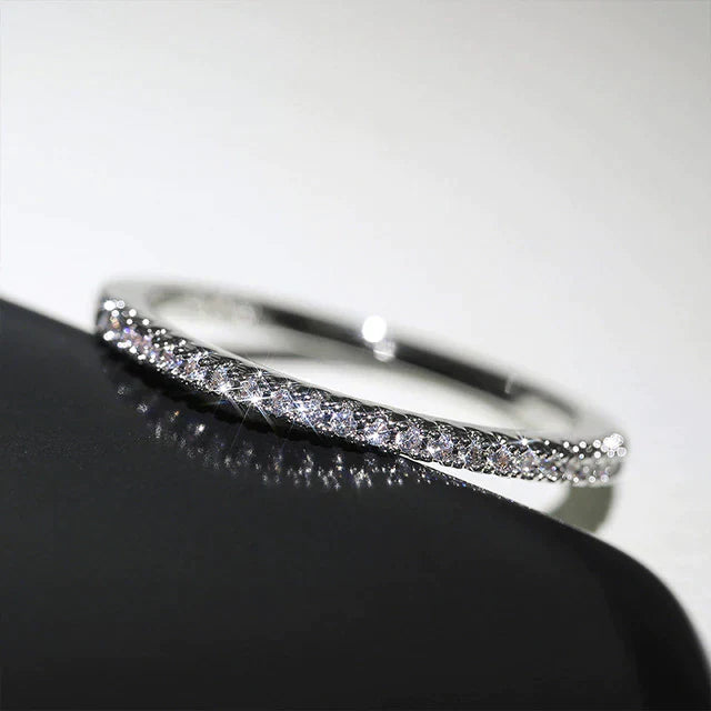Bague Minimaliste en Zircone en Or et Argent