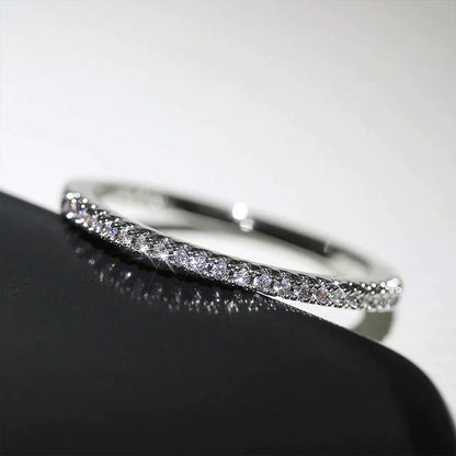 Bague Minimaliste en Zircone en Or et Argent