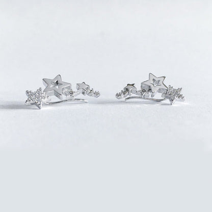 Boucles d'Oreilles Étoiles en Zircon Blanc Brillant