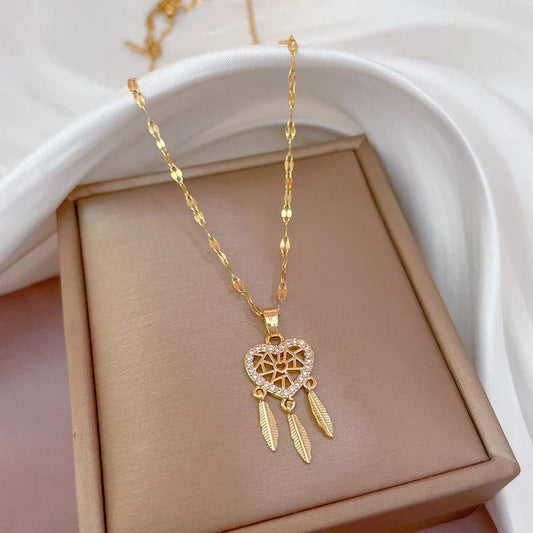 Collier Dreamcatcher avec Zircons en Or et Argent