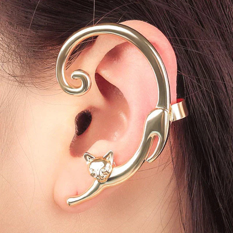 Boucle d'Oreille Chat de Luxe en Argent