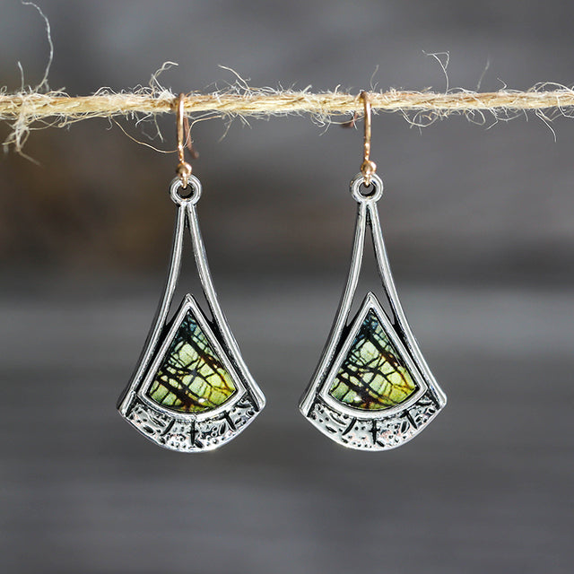 Boucles d'oreilles Boho avec Pierre Naturelle en Argent