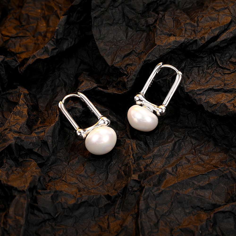 Boucles d'oreilles Vintage en Perles en Argent