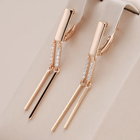 Boucles d'oreilles Elegant en Émail Noir Brillant
