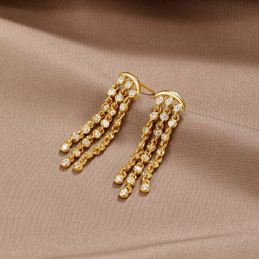 Boucles d'oreilles élégantes pour rideaux à paillettes d'or