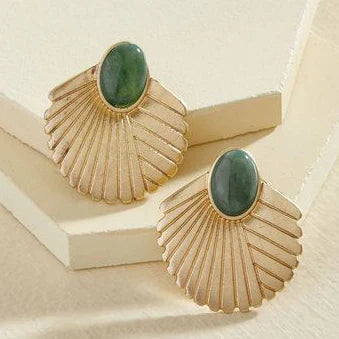 Coquillage vintage vert doré