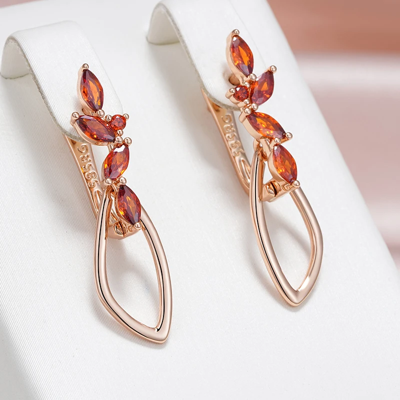 Boucles d'oreilles élégantes en cristal de feu