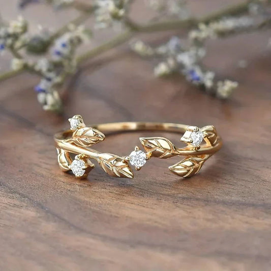 Bague vintage en or et zirconium