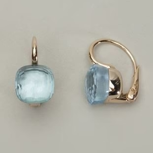 Boucles d'oreilles vintage en cristal incrusté bleu