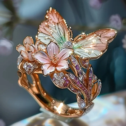 Bague florale Vintage Golden Brimhaven