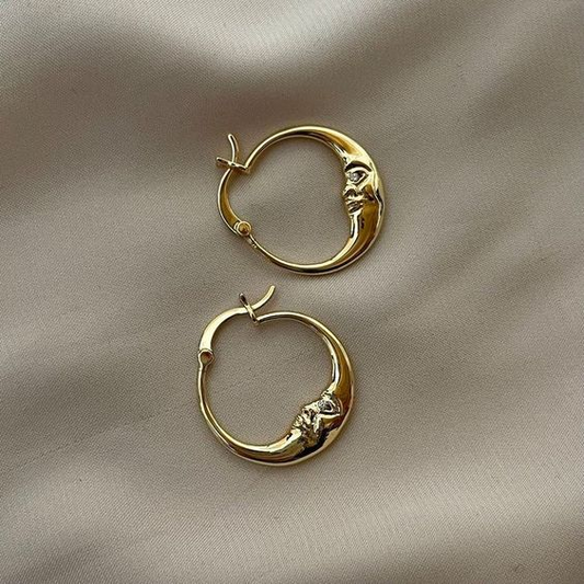 Boucles d'oreilles lune élégante plaquées or