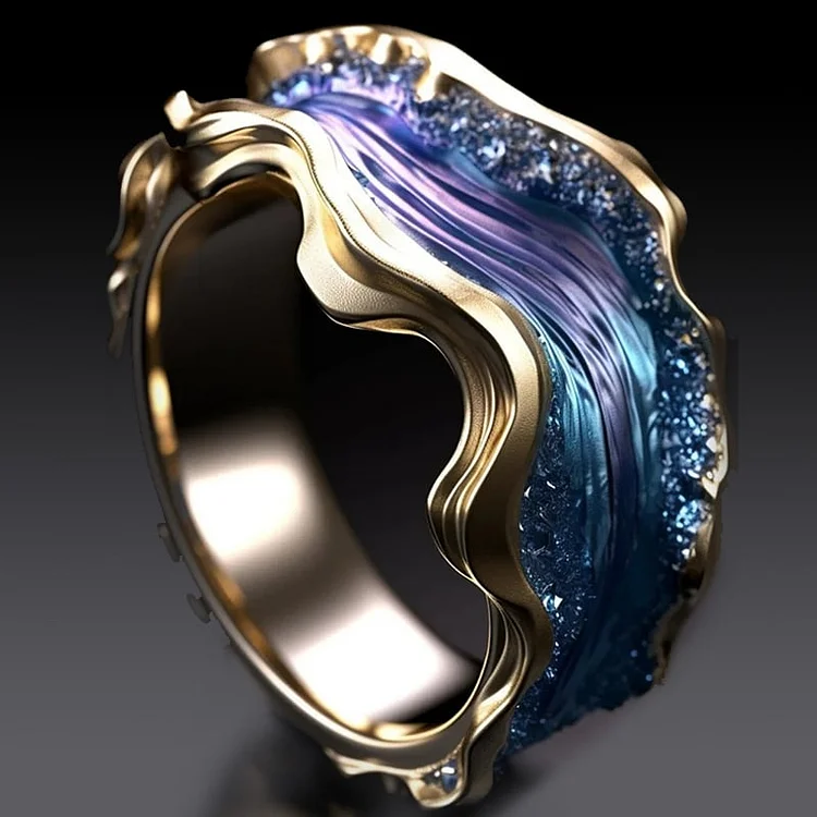 Bague vintage en or de l'océan
