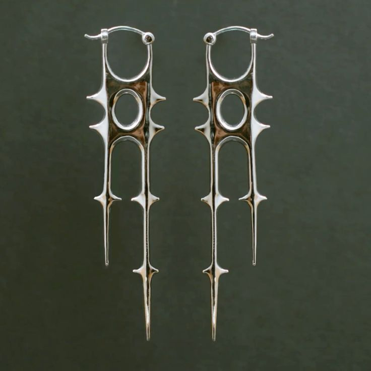Boucles D'oreilles Gothiques Pendantes à Pointes Dorées - Créoles Vintage En Forme De C - Bijoux Femme Et Fille