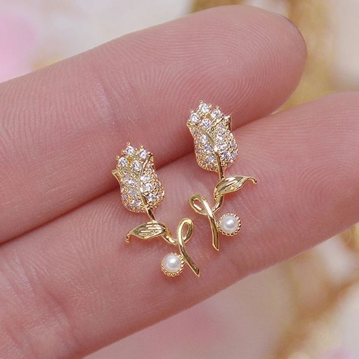 Boucles d'oreilles élégantes en rose brillant