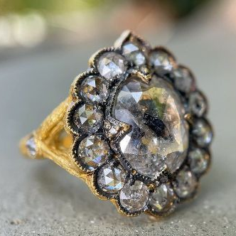 Bague en cristal en or vintage